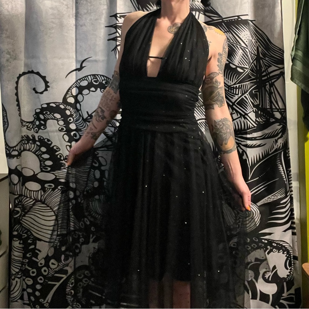 Spooky Cute sparkly black party dress XS-S
